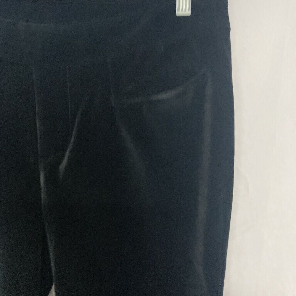 J. PETERMAN black velvet flat front mid rise straight leg pants 10 - Picture 5 of 9